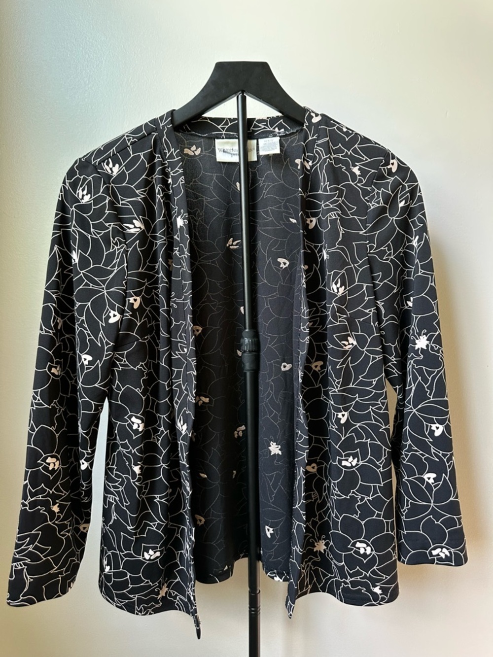 Worthington Black Floral Open Blazer - Picture 2 of 8